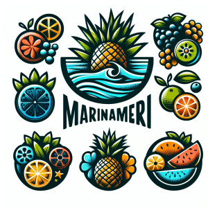 Создай логотип «MARInaMERI» фруктовые оттенки