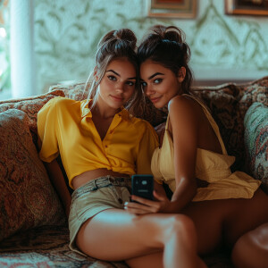 Capture the elegance of a fair-skinned woman with dark long hair...