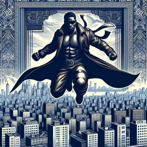 a black Nigerian man named black matter standing in a city setti...