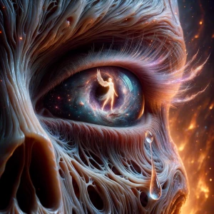 "3D, photorealistic close-up of the Grim Reaper’s face, focused...