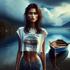 Create realistic color photograph from the mid seventies of a be...