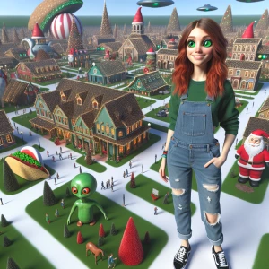 Photorealistic  photo  of large  Christmas village taken by cano...