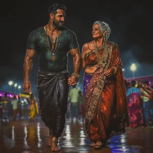 Photorealism,realistic.A gujarati muscular man sweat on body wal...