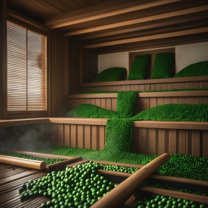 Peasfull japanese sauna