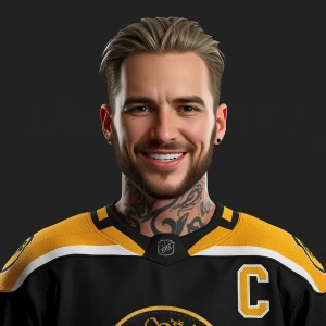 Generate a image of a  man aged 29 both of them are covered in t...