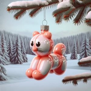 Photorealistic A photo of a 1950s kitschy blown glass Christmas...