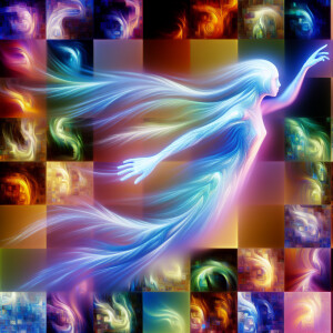 A shimmering ethereal apparition, exuding an otherworldly aura o...