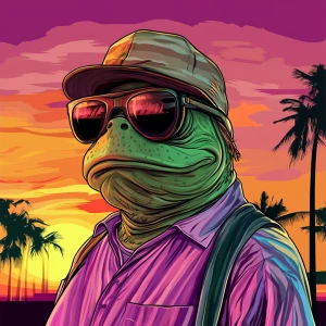 MEME PEPE in GTA art style —  — in the style of a Grand Theft Au...
