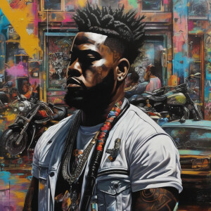 Motorcycle barbers fat black
men