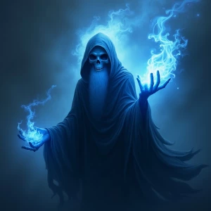 Imagine the blue flame of a gas herd that is drawing the face of...