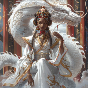 Create a full-body illustration of an Empress representing a mix...