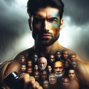 Strong man of multiple ethnicities