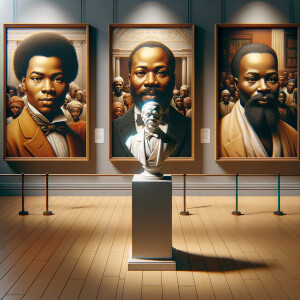Design a close-up, detailed 3D view inside an African-American m...