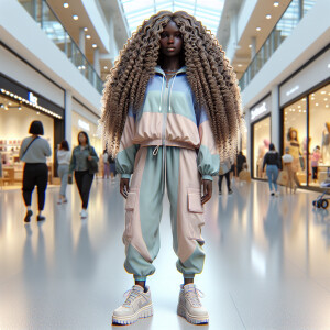 Generate an 3-D realistic image featuring a light skin African-A...
