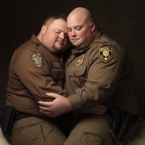 Lifesize digital photography portrait of a best romantic buddies...