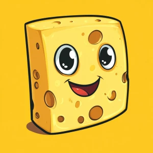 cute a piece of cheese in carton style