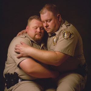 Lifesize digital photography portrait of a best romantic buddies...