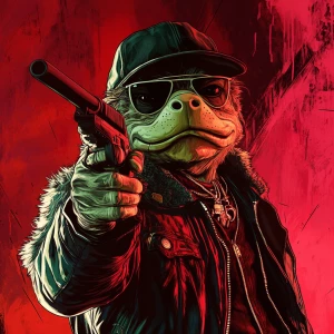 MEME PEPE in GTA art style — — highly detailed character portra...