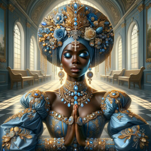 Create an illustration that embodies spirituality and a deep con...