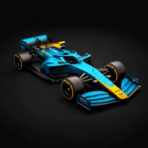 Create a modern, streamlined Formula One race car design emphasi...