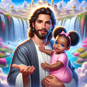 Create a 3D realistic artwork featuring the phrase 'Jesus Saves'...