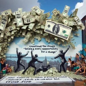 generate me a stop motion movie with 100 dollar bills into lyric...