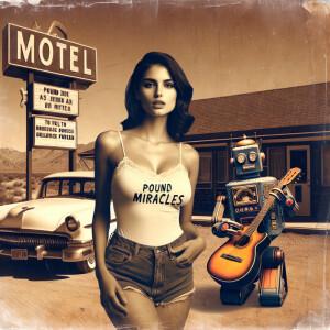 Faded photograph of gorgeous, extremely buxom 23-year-old brunet...