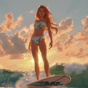 High resolution, photorealistic image. Light ginger haired femal...
