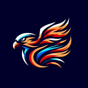 Design a modern, dynamic logo for "Falcons" with a stylized illu...