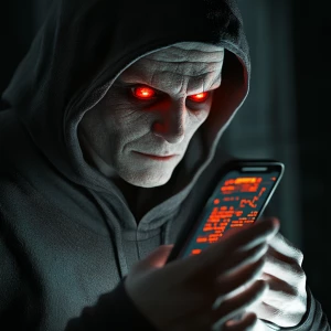 pale man with tired red eyes and hoodie, slightly hunched, expre...