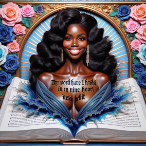 Create an image of an ultra-light-skinned African-American woman...