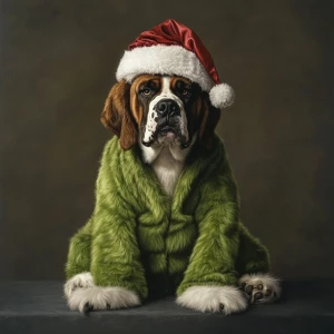 digital colourful airbrushed painting of a realistic St Bernard,...