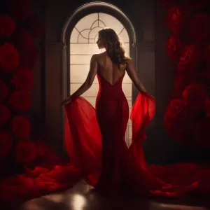 A highly detailed and artistic portrayal of Dahlia Valentina, ca...