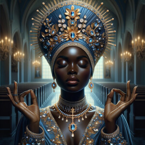 Create an illustration that embodies spirituality and a deep con...