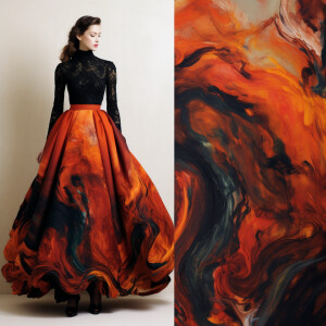 Design an oil painting-inspired, Halloween-themed pattern that b...