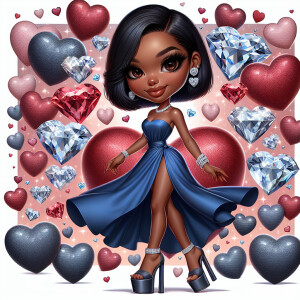 Enhance the romantic and playful heart-shaped background by addi...