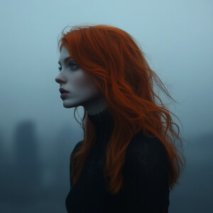 Create a series of photorealistic images featuring a woman with...