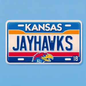 show me a kansas license plate that says JAYHAWKS