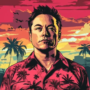 Elon Musk in GTA art style — Elon musk in a gta poster — in the...
