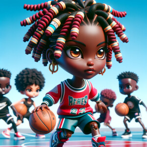 create a gorgeous hyper realistic chibi African American with Ru...