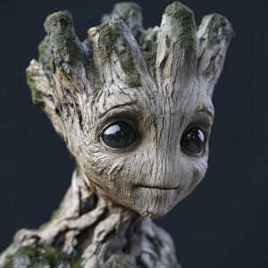Create a visual representation of Groot from the Marvel Universe...