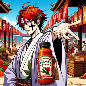 Rurouni kenshin promoting jalapeño pepper sauce