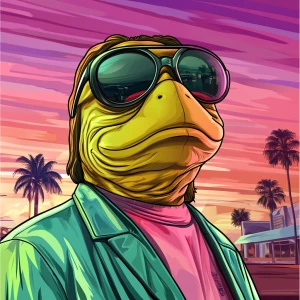 MEME PEPE in GTA art style — — in the style of a Grand Theft Au...