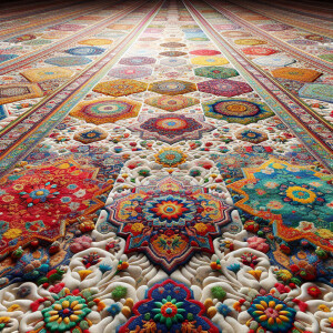 A carpet set with white background