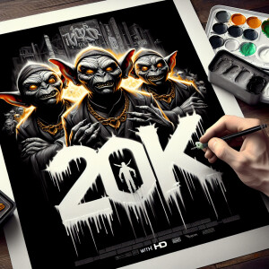 Movie poster that has evil Goblins and also has "20k" written in...