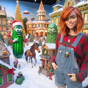 Capture a photorealistic image of a merry woman with shoulder-le...