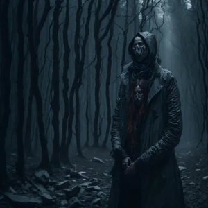 A person stands in the middle of a smooth, perfect environment -...