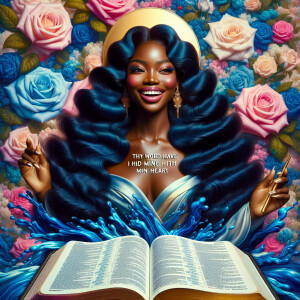 Create an image of an ultra-light-skinned African-American woman...