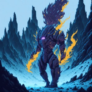 Fire Elemental of Invisibility, Arctic Wilderness,character comp...