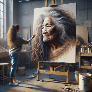 Create a high-definition hyper-realistic image Of a Elder Beauti...